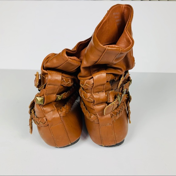 Forever 21 Shelly Booties Faux Leather Brown 6/7 - Picture 3 of 6